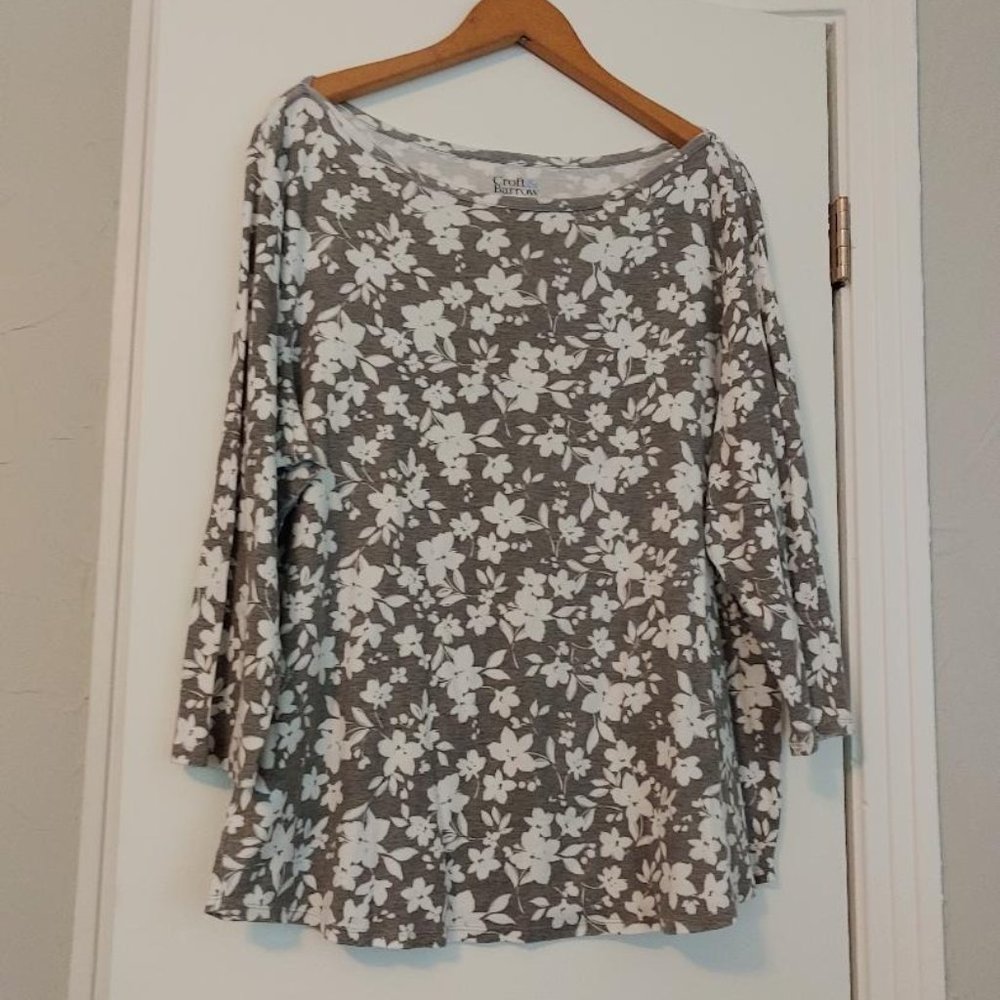 Croft & Barrow, XXL, gray/white